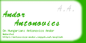 andor antonovics business card